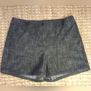 Sandro Black Heathered Denim High Rise Shorts